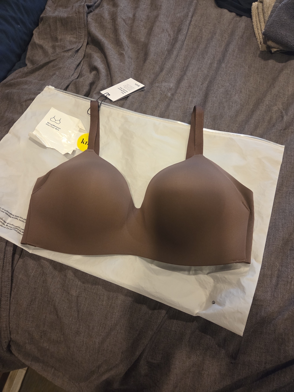 knix Wingwoman Contour Bra - Cocoa Brown